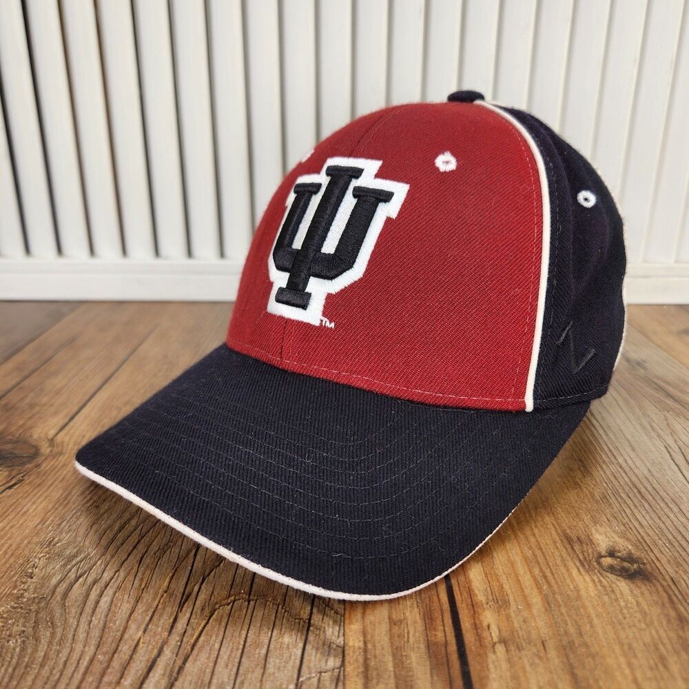 Indiana Hoosiers Zephyr NCAA Fitted 6 3/4 Hat Red Black College Wool Blend Cap